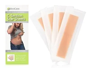 Postpartum C-Section Recovery Kit with postpartum essentials: abdominal belly band disposable underwear and silicone scar sheets. (L/XL) - Scar Sheets