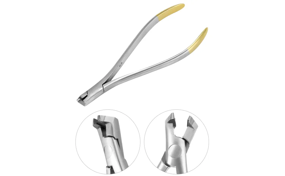 QWORK Stainless Steel Orthodontic Wire Cutters for Braces 5.3 Inch Long Handle Design for Back Teeth Access - QS31808