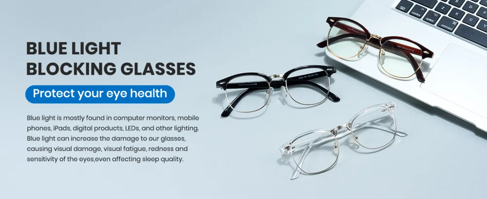 Cyxus Blue Light Glasses Men Retro Semi Rimless Clear Blue Light Glasses for Computer Eye Strain Gaming Glasses Anti Harmful Blue Light for Men Women - Blue Light Glasses Men