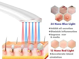 Lyte Wireless 2.0 Duo Red & Blue LED Light Therapy for Face Includes Hyaluronic Serum Automatic Red and Blue LED Light Therapy Wrinkle Reduction Device White - led light therapy