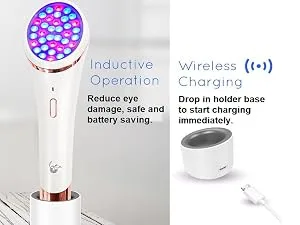 Lyte Wireless 2.0 Duo Red & Blue LED Light Therapy for Face Includes Hyaluronic Serum Automatic Red and Blue LED Light Therapy Wrinkle Reduction Device White - lyte