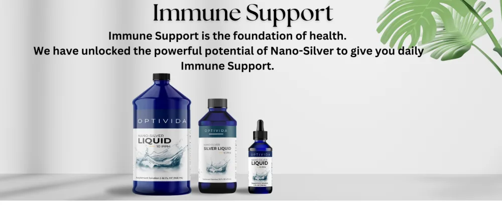 Optivida Health- Colloidal Nano Silver Liquid for Immune Support Promotes A Healthy Immune System Nano Silver Liquid Solution 10PPM (32 oz.) - Nano silver optivida