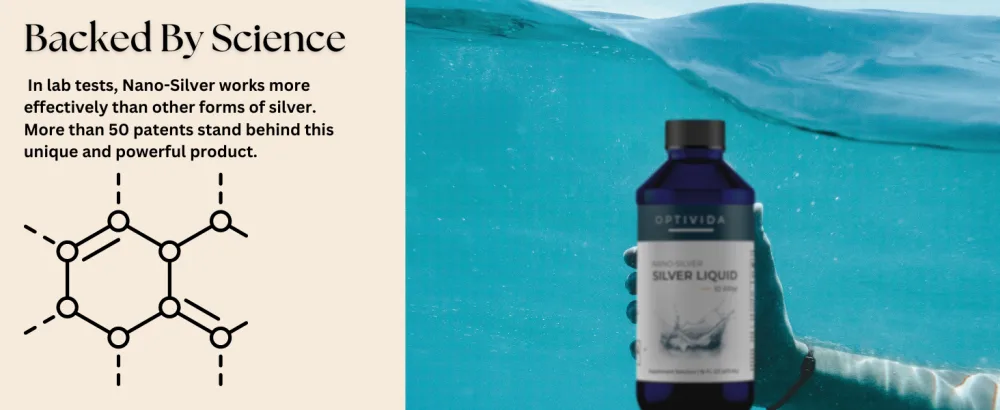 Optivida Health- Colloidal Nano Silver Liquid for Immune Support Promotes A Healthy Immune System Nano Silver Liquid Solution 10PPM (1 LB.) - Nano silver optivida