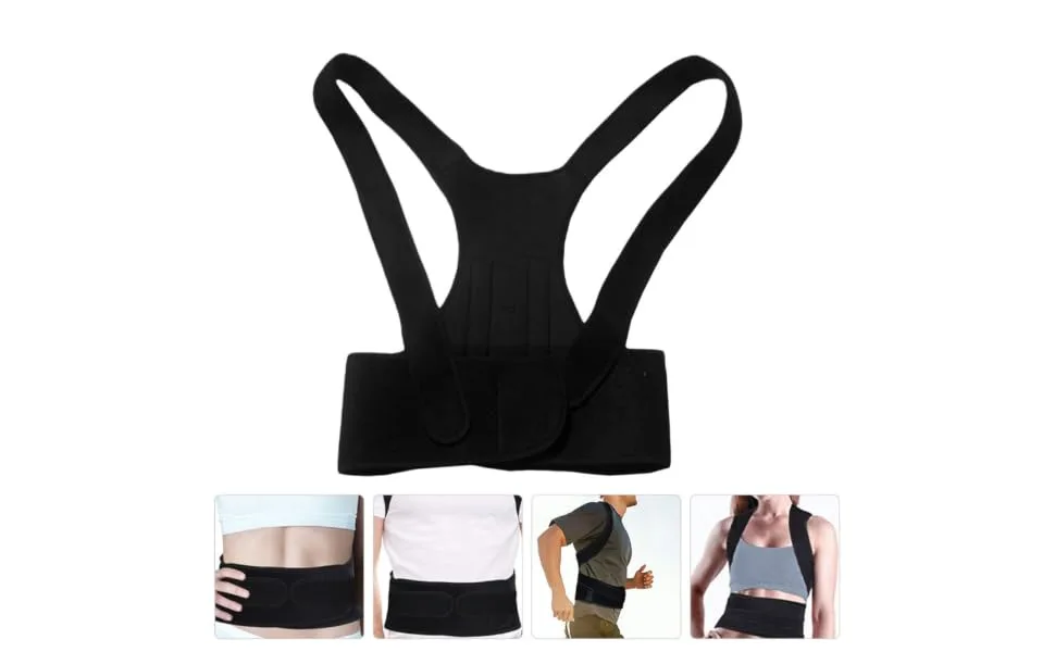 Posture Hunchback Correction Belt Men and Women Adjustable Waist Support Ok Fabric Posture Brace L Black - product information 1