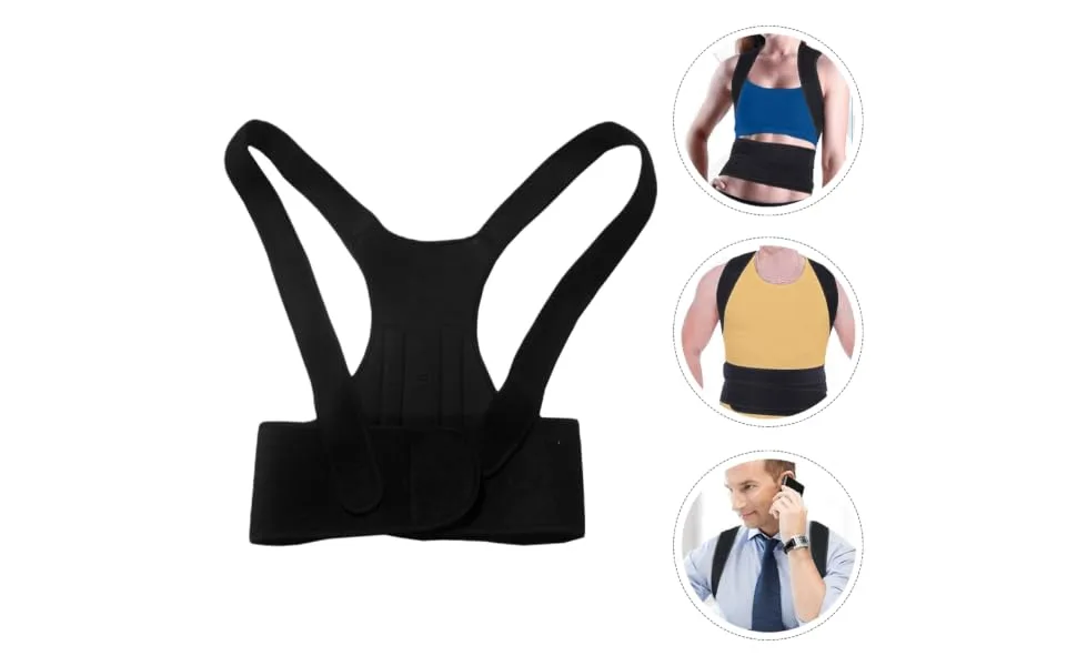 Posture Hunchback Correction Belt Men and Women Adjustable Waist Support Ok Fabric Posture Brace L Black - product information 6