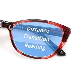 FEISEDY Progressive Multifocus Blue Light Blocking Reading Glasses No Line Multifocal Readers with Spring Hinge B2675 Blue Floral 3.0 x - 2675-003