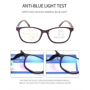 Progressive Multifocal Blue Light Blocking Reading Glasses Women Men- Green 2.0X Green 2.0 x - Blocking blue light