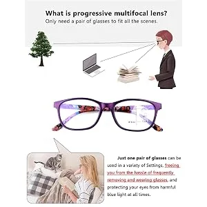 Progressive Multifocal Blue Light Blocking Reading Glasses Women Men- Green 2.0X Green 2.0 x - Give you a clear view