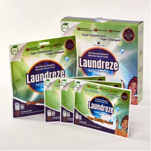 Biodegradable Laundry Detergent Sheet | No Harmful Chemicals Added Plastic-Free | Earth-Friendly Nanotechnology (40 sheets) - LAUNDREZE detergents