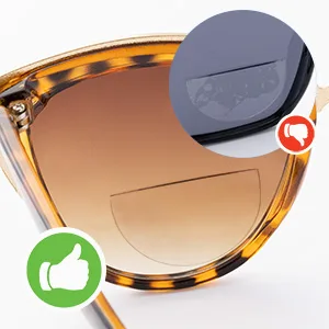 OKH Stick-on Bifocal Lenses Convert Sunglasses Goggles or Glasses into Magnified Readers Reusable No Water Needed +1.5 - stick on bifcal