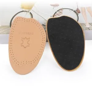 1 Pair Forefoot Cushion Half Shoe Pads Half Foot Cushions Leather Half Insoles Men and Women Non-Slip - product information 1