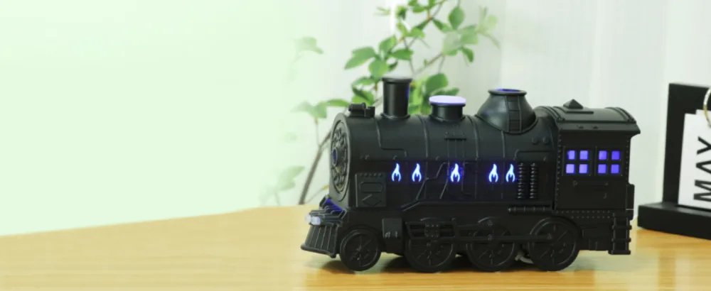 Essential Oil Diffuser for Home 300ml Train Shape Aromatherapy Diffuser with Remote Control 2 Lighting Modes for Office Desktop Decor (US Plug) - product information 5