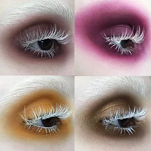 White False Eyelashes Cosplay Halloween White Lashes Extension Tools Reusable Natural Looking Anime Makeup Masquerade Party White 2 Pairs(Upper&Bottom) - eyelashes white