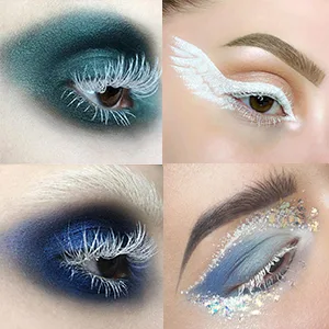 White False Eyelashes Cosplay Halloween White Lashes Extension Tools Reusable Natural Looking Anime Makeup Masquerade Party White 2 Pairs(Upper&Bottom) - eyelashes white