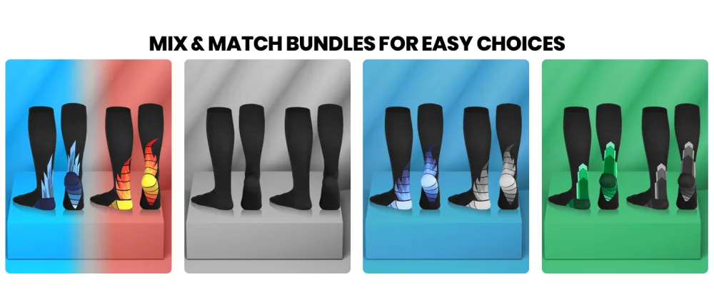 NEWZILL 2024 Medical Compression Socks for Women & Men Circulation 20-30 mmHg Best for Running Athletic Nursing Small-Medium Flame - Compression socks