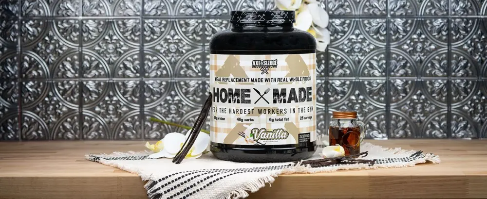 Axe & Sledge Supplements Home Made Whole-Foods-Based Meal Replacement Powder with Digestive Enzymes Protein Carbohydrates and Fats 25 servings (Peanut Butter Cookie) - Home Made Vanilla