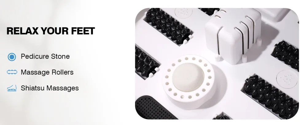 Foot Spa Massager with Heat Bubbles Large Touch Screen Collapsible Foot Bath with Massage Rollers Temperature Control Foot Soaking Tub Pedicure Foot spa for Stress Relief - Foot Spa Massager
