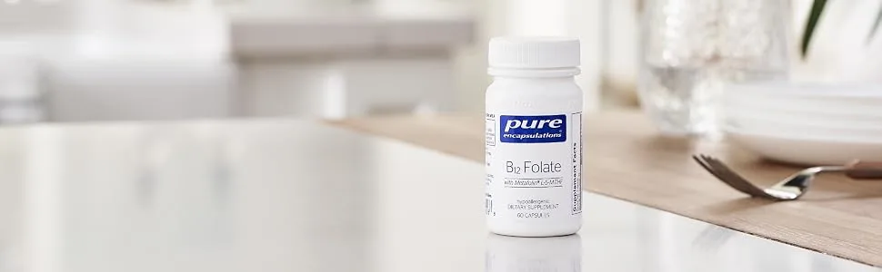 Pure Encapsulations B12 Folate | Energy Supplement to Support Well Being, Nerves, and Cognitive Health* | 60 Capsules - B12 Folate