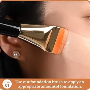 Foundation brushes extra flat foundation and concealer brush Premium Makeup Face Brush for Blending Cream Thin Foundation Brush Makeup Tool Face Foundation Flat Brush - foundation brush