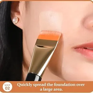 Foundation brushes extra flat foundation and concealer brush Premium Makeup Face Brush for Blending Cream Thin Foundation Brush Makeup Tool Face Foundation Flat Brush - foundation brush