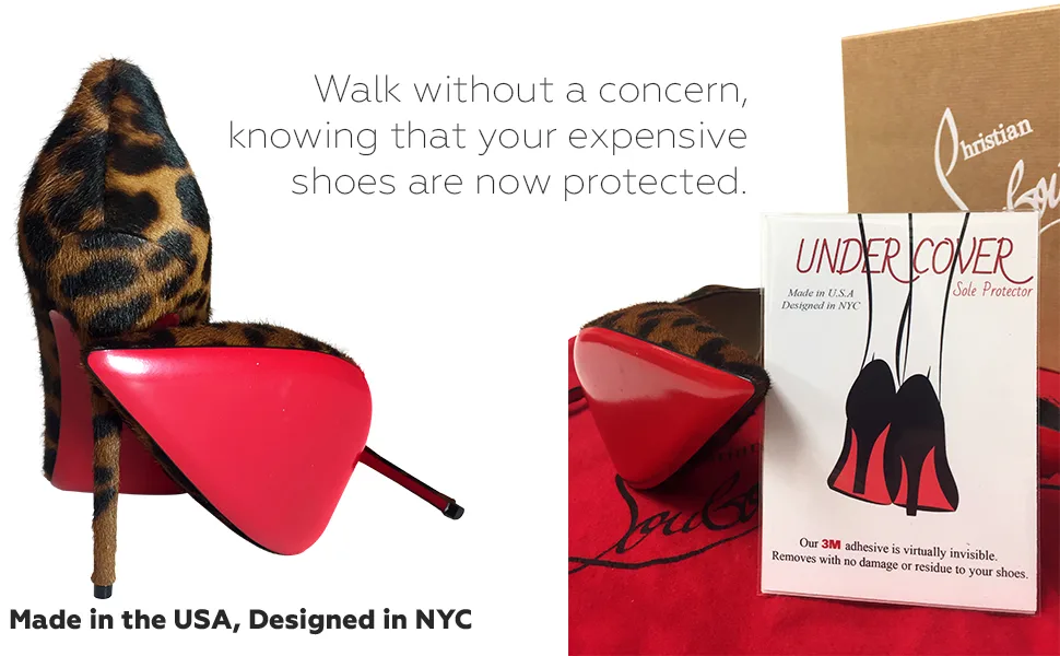 W4W Clear Sole Protector for Heels - Protect your Christian Louboutin - 3M Sticker 1 Pair (Two Pieces) - Louboutin Sole heel protector Christian guard clear shoe bottom red 3m protectors