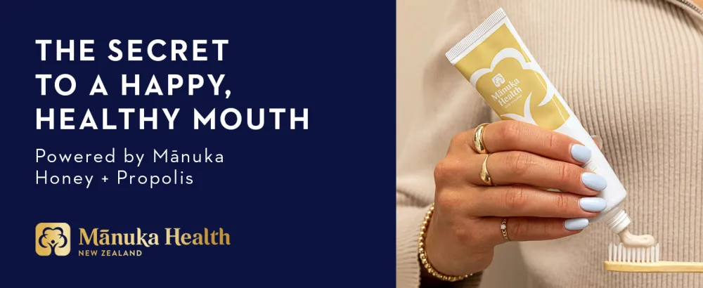 Manuka Health Manuka Honey Toothpaste with Propolis 2.64 oz (75g) - Toothpaste powered by Manuka honey and protective bee propolis