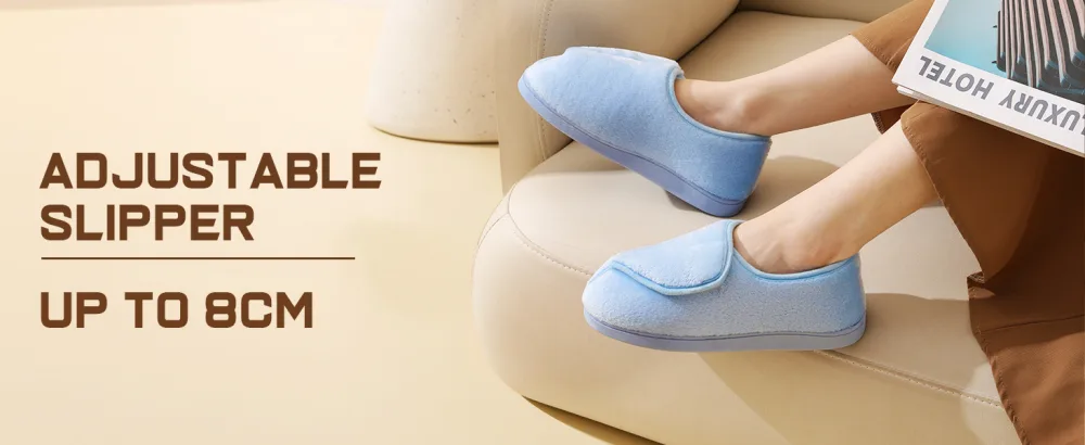 Git-up Women Soft wide Slippers Memory Foam Closed Toed Diabetic Arthritis Edema House Slippers 8 Red - womens slippers 02