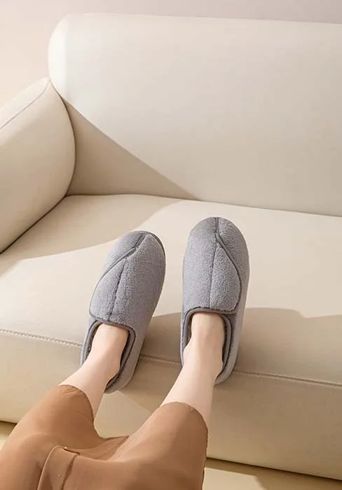 Git-up Women Soft wide Slippers Memory Foam Closed Toed Diabetic Arthritis Edema House Slippers 8 Red - womens slippers 02