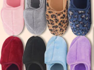 Git-up Women Soft wide Slippers Memory Foam Closed Toed Diabetic Arthritis Edema House Slippers 8 Red - womens slippers 03