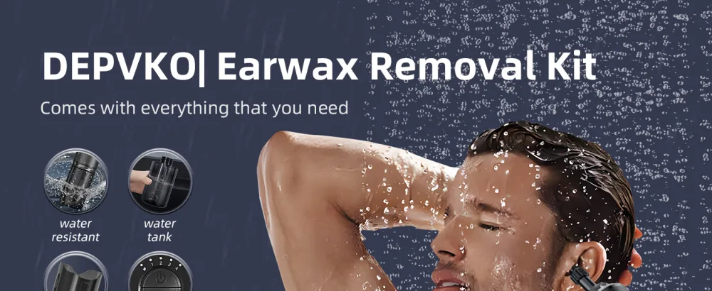 Electric Ear Wax Removal -Water Powered Ear Washer for Humans with 9 Reusable Replacement Tips Safe & Effective Ear Wax Removal kit USB Rechargeable Triple Jet Stream 4 Pressure Modes - earwax removal kit
