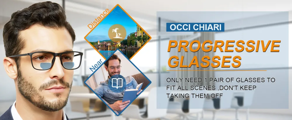 OCCI CHIARI Progressive Reading Glasses for Men Multifocus Readers(1.0 1.5 2.0 2.5 3.0 3.5) Black 2.0 x - PROGRESSIVE READING GLASSES