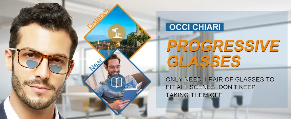 OCCI CHIARI Progressive Reading Glasses for Men Multifocus Readers(1.0 1.5 2.0 2.5 3.0 3.5) Black 2.0 x - PROGRESSIVE READING GLASSES