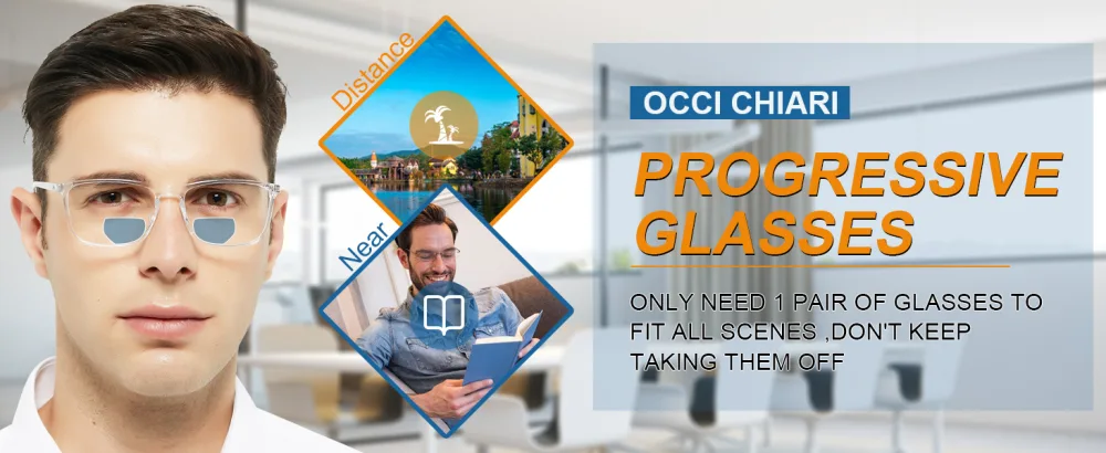 OCCI CHIARI Progressive Reading Glasses for Men Multifocus Readers(1.0 1.5 2.0 2.5 3.0 3.5) Black 2.0 x - PROGRESSIVE READING GLASSES