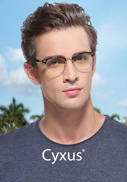 Cyxus Reading Glasses for Women Men Blue Light Blocking Glasses Bifocal Square Clear Lens Magnification Readers Eyewear Classic Black 1.0 x - Reading Glasses