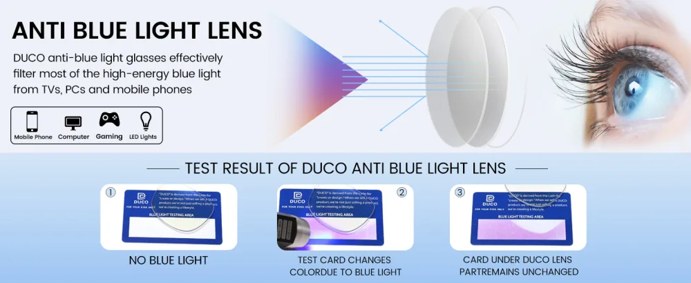 DUCO Blue Light Blocking Glasses For Men Blue Ray Glasses Oversized Computer Glasses Retro Square Fashion Eyeglasses 5223 Black - blue light glasses