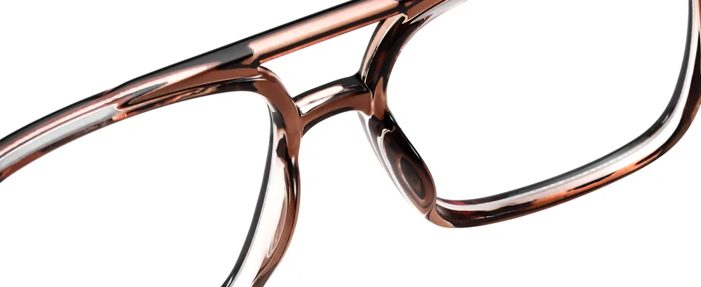 FEISEDY Aviator Blue Light Blocking Glasses Fake Nerd Clear Oversized Square Computer Glasses TR Frame B0158 Transparent Coffee Frame 53 Millimeters - glasses for men