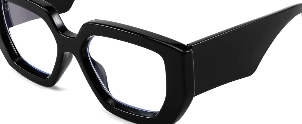 FEISEDY Blue Light Glasses for Women Oversized Square Thick Frame Computer Eyeglass Anti Eyestrain B4129 Red - 412907