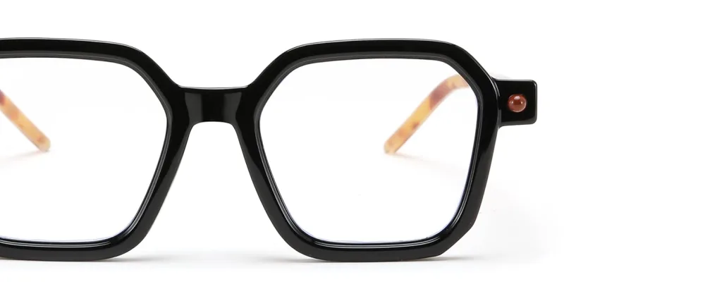 FEISEDY Square Non Prescription Clear Lens Glasses Frame for Women Men Blue Light Blocking Eyeglasses B0155 Black 50 Millimeters - black glasses