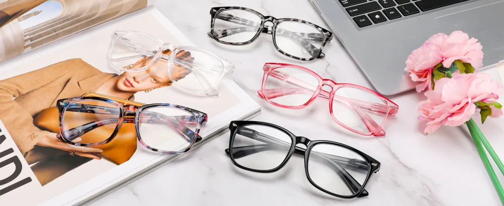 FEISEDY Vintage Reading Blue Light Blocking Glasses Women Men Reader Spring Hinge Glasses B2519 Clear 1.5 x - reading glasses