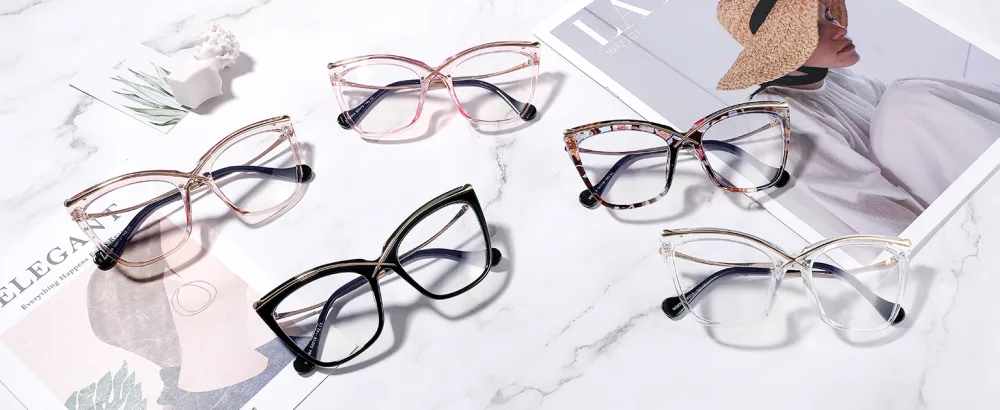 FEISEDY Women Oversized Square Blue Light Blocking Glasses Anti Eyestrain Cat Eye Fashion Eyewear B2956 Floral 55 Millimeters - product information 1