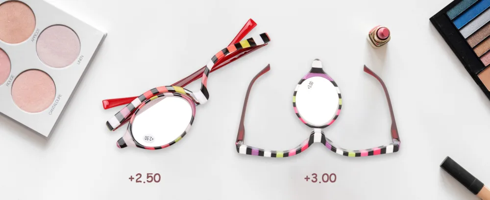Magnifying Make up Eyeglasses Single Lens Rotating Makeup Reading Glasses for Women (+3.00) - magnifying makeup eyeglasses