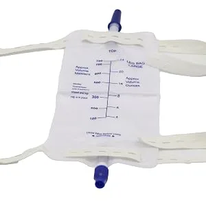 Complete Kit Urinary 5 Days 5 Condom Catheters External Self-Sea + Leg Bag 750ml + Straps (Medium 25 mm 1 Inches) - Leg Bag