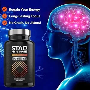 STAQ Performer Premium Brain Supplement for Focus Energy Memory 90 Veg. Capsules - No Fillers & Harmful Ingredients Peak Performance - Recommended by Professionals Students Doctors & Active 60+ - product information 5
