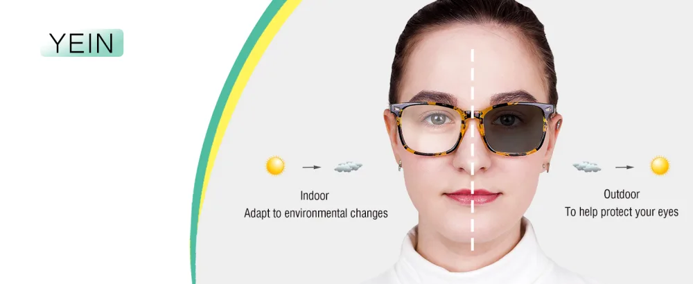 YEIN Progressive Multifocal Presbyopic Glasses Photochromic Gray Sunglasses for Men/Women Clear Gray 2.25 x - Comfortable Lightsome Durable