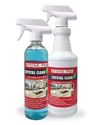 Stone Pro Crystal Clean - Surface Cleaner & Sealer Concentrate 128 oz Gallon Concentrate Gallons - Daily Stone Cleaner with Added Sealant Protection