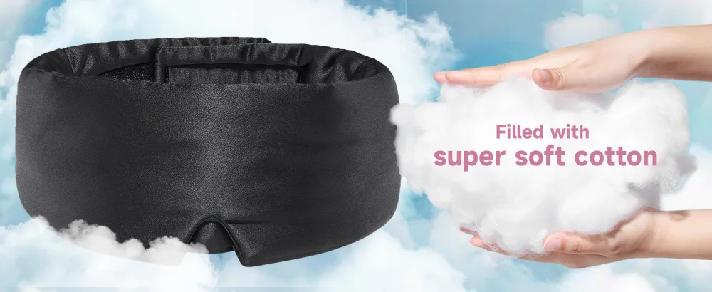 Sleep Mask Soft Breathable Fabric Blackout Full Size Large Eye Mask for Sleeping Blockout Eye Mask for All Night Sleep - sleep mask