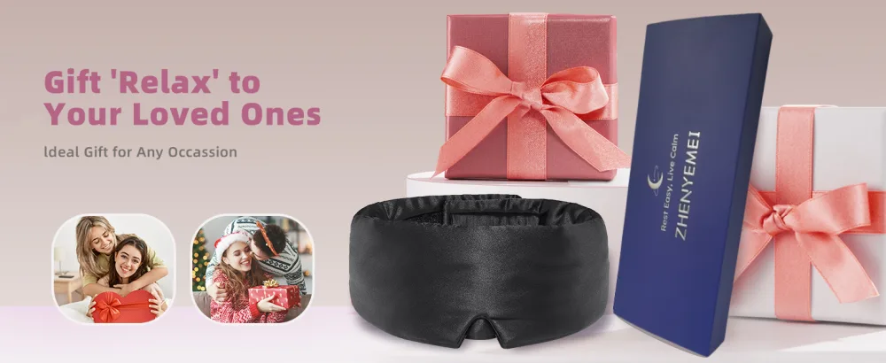 Sleep Mask Soft Breathable Fabric Blackout Full Size Large Eye Mask for Sleeping Blockout Eye Mask for All Night Sleep - sleep mask