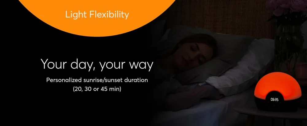 Lumie Bodyclock Glow 150 - Alarm Clock Simulates Sunrise & Sunset - Bedside Lamp with Customizable Light Duration - Wake-Up Light Night Light & Reading Light - with Warm LEDs - product information 3