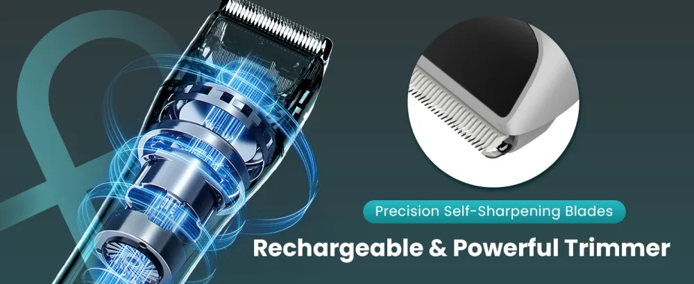 PRITECH Beard Trimmer with Adjustable Comb 3-12mm Electric Hair Clipper Cordless Trimmer Mens Grooming Trimmer for Beard Head Face and Body USB Rechargeable - adjustable beard trimmer