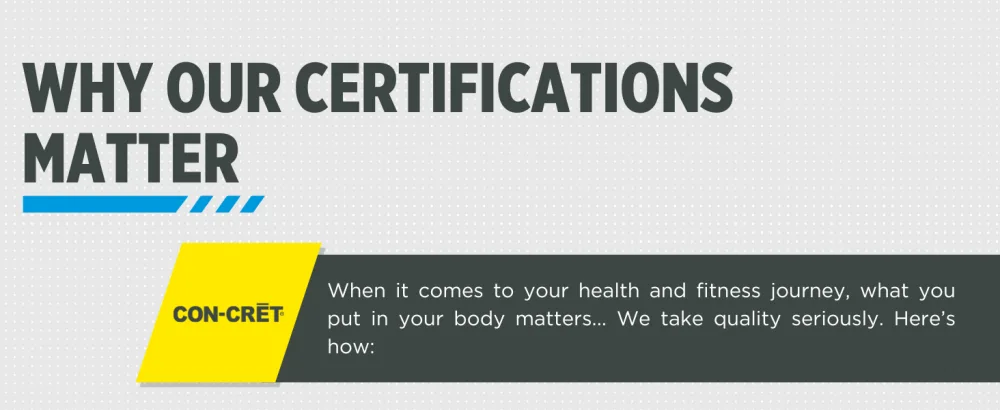 CON-CRET + Test CON-CRET Patented Creatine HCl Now with Testofen Boost Testosterone Levels 60 Capsules - Why our certifications matter